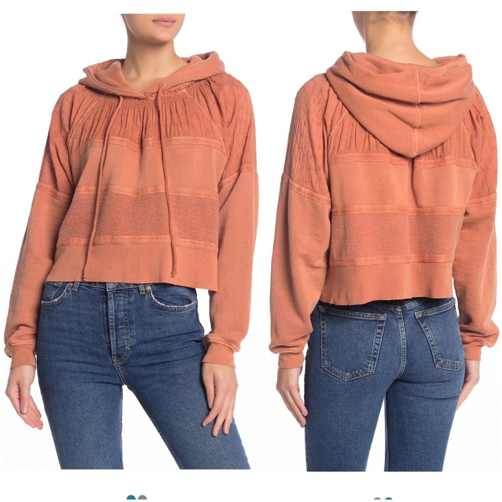 Free People Piper Pieced Pulover Hoodie